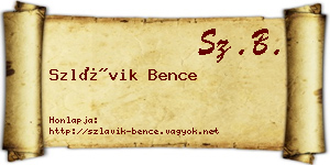 Szlávik Bence névjegykártya