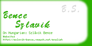 bence szlavik business card